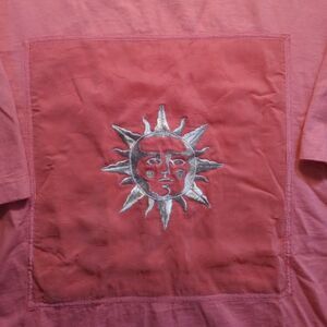 Vintage Johnny Was Sun Face  Embroidered T-Shirt